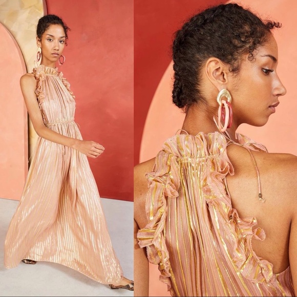 Ulla Johnson Ottilie Metallic Striped Maxi Dress - Picture 6 of 10